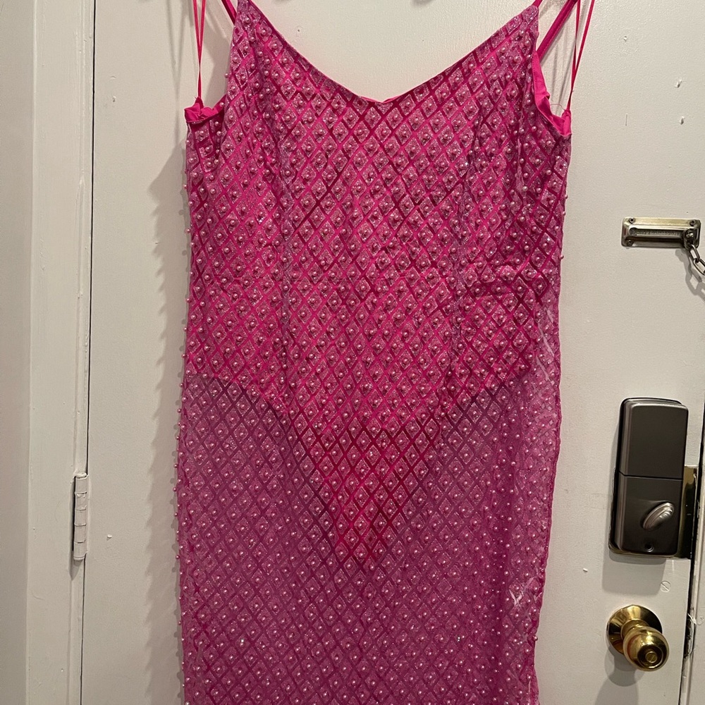 Fashion Nova Fuchsia Pearl Embellished Dress love!